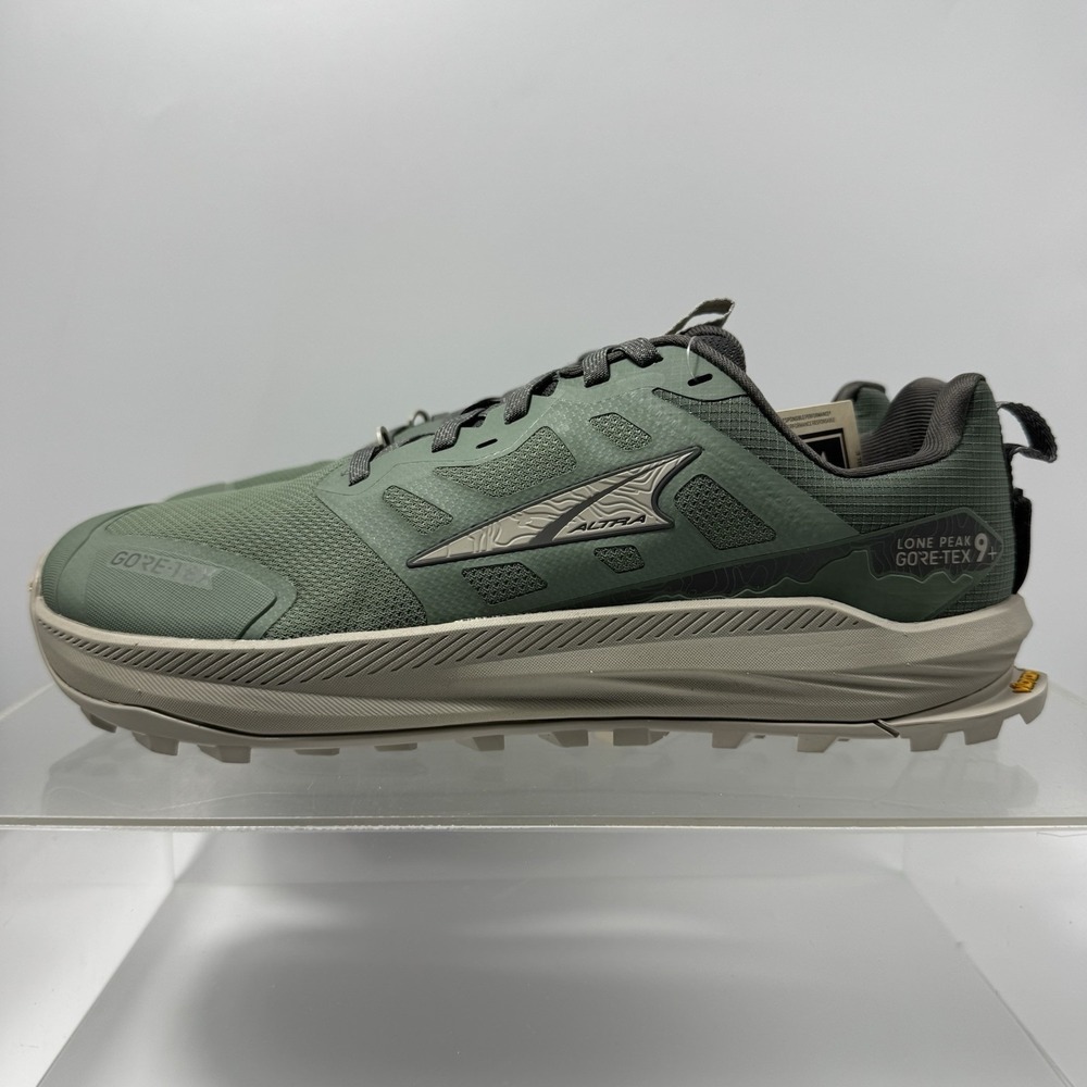 Brand New Altra Lone Peak 9 Gore-Tex AL0A85UT74N Green Men's Size 10.5 SAMPLE
